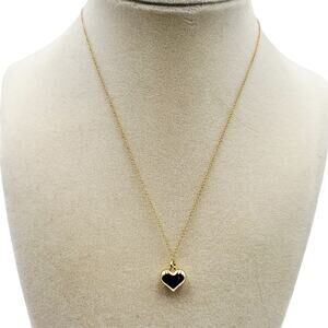 Goldtone Heart Pendant Charm Chain Link Necklace Normcore Minimalist Feminine